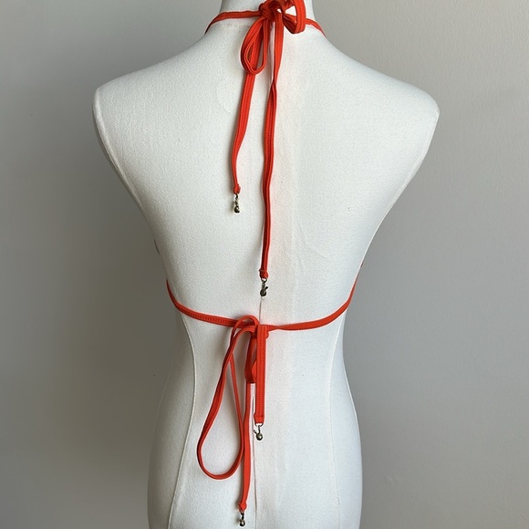 Marc Jacobs Women’s Floral Ruffle String Bikini Swimsuit Top XL California Beach - Picture 5 of 6